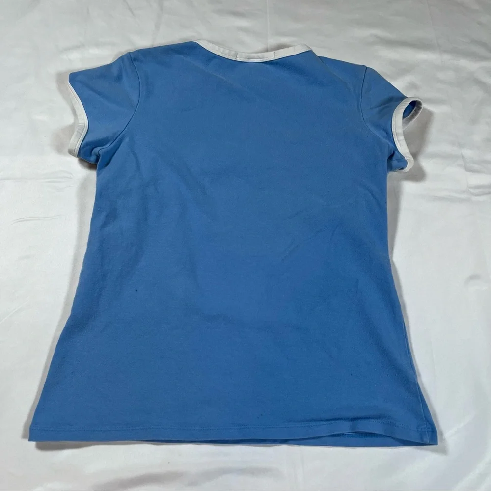 Vintage 2000s Gap blue white baby tee‎ Kids Fits Women XS Y2k